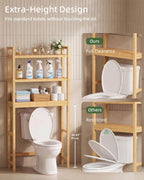 Bathroom Storage Shelf Bamboo Over-The-Toilet Organiser Rack