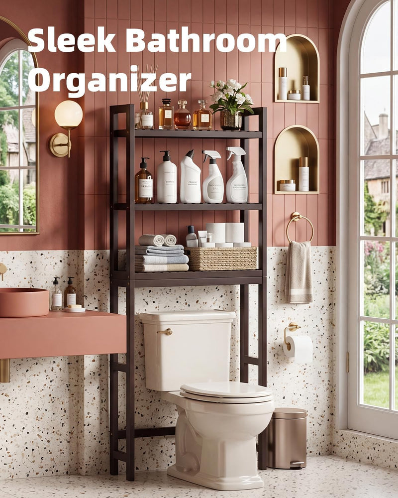 Bathroom Storage Shelf Bamboo Over-The-Toilet Organiser Rack