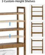 Bathroom Storage Shelf Bamboo Over-The-Toilet Organiser Rack