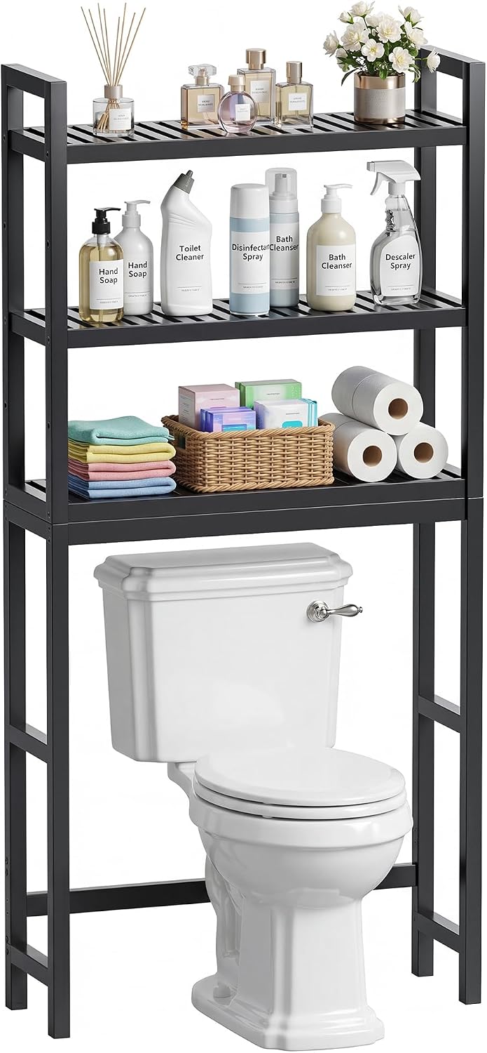 Bathroom Storage Shelf Bamboo Over-The-Toilet Organiser Rack