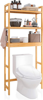 Bathroom Storage Shelf Bamboo Over-The-Toilet Organizer Rack