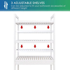 Bathroom Storage Shelf Bamboo Over-The-Toilet Organizer Rack