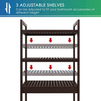 Bathroom Storage Shelf Bamboo Over-The-Toilet Organizer Rack