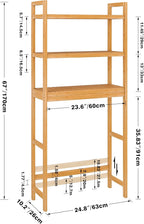 Bathroom Storage Shelf Bamboo Over-The-Toilet Organizer Rack