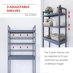 Bathroom Storage Shelf Bamboo Over-The-Toilet Organizer Rack
