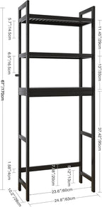 Bathroom Storage Shelf Bamboo Over-The-Toilet Organizer Rack