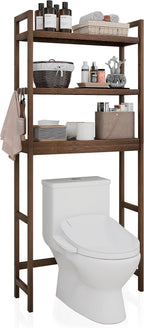 Bathroom Storage Shelf Bamboo Over-The-Toilet Organizer Rack