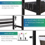 Bathroom Storage Shelf Bamboo Over-The-Toilet Organizer Rack