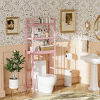 Bathroom Storage Shelf Bamboo Over-The-Toilet Organizer Rack