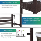 Bathroom Storage Shelf Bamboo Over-The-Toilet Organizer Rack