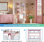 Bathroom Storage Shelf Bamboo Over-The-Toilet Organizer Rack
