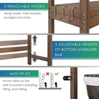 Bathroom Storage Shelf Bamboo Over-The-Toilet Organizer Rack