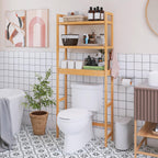 Bathroom Storage Shelf Bamboo Over-The-Toilet Organizer Rack