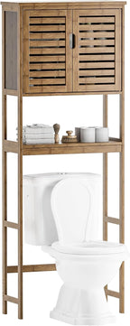 Bathroom Storage Shelf with Cabinet Bamboo Over-The-Toilet