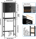 Bathroom Storage Shelf with Cabinet Bamboo Over-The-Toilet