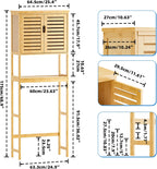 Bathroom Storage Shelf with Cabinet Bamboo Over-The-Toilet