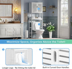 Bathroom Storage Shelf with Cabinet Bamboo Over-The-Toilet