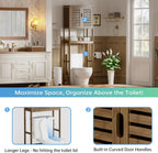 Bathroom Storage Shelf with Cabinet Bamboo Over-The-Toilet