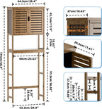 Bathroom Storage Shelf with Cabinet Bamboo Over-The-Toilet