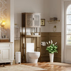 Bathroom Storage Shelf with Cabinet Bamboo Over-The-Toilet