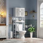 Bathroom Storage Shelf with Cabinet Bamboo Over-The-Toilet