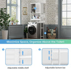 Bathroom Storage Shelf with Cabinet Bamboo Over-The-Toilet