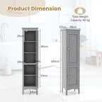 Bathroom Tall Cabinet Double-Door Slim Storage Cupboard