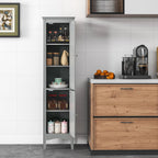 Bathroom Tall Cabinet Double-Door Slim Storage Cupboard