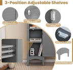 Bathroom Tall Cabinet Double-Door Slim Storage Cupboard