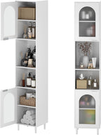 Bathroom Tall Cabinet Freestanding Slim Storage Cupboard
