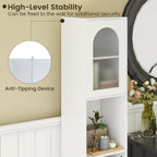 Bathroom Tall Cabinet Freestanding Slim Storage Cupboard