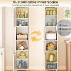 Bathroom Tall Cabinet Freestanding Slim Storage Cupboard