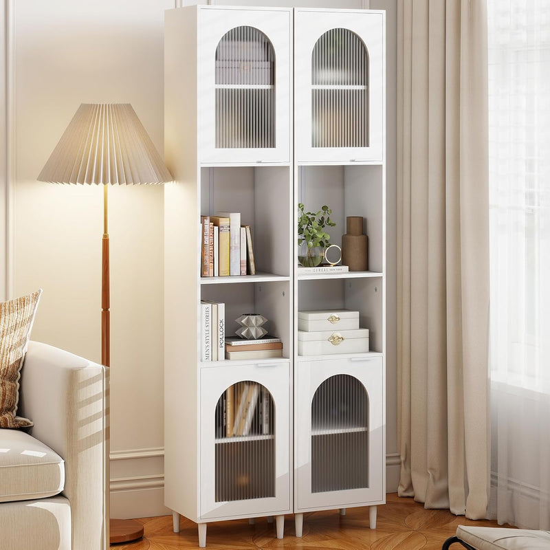 Bathroom Tall Cabinet Freestanding Slim Storage Cupboard