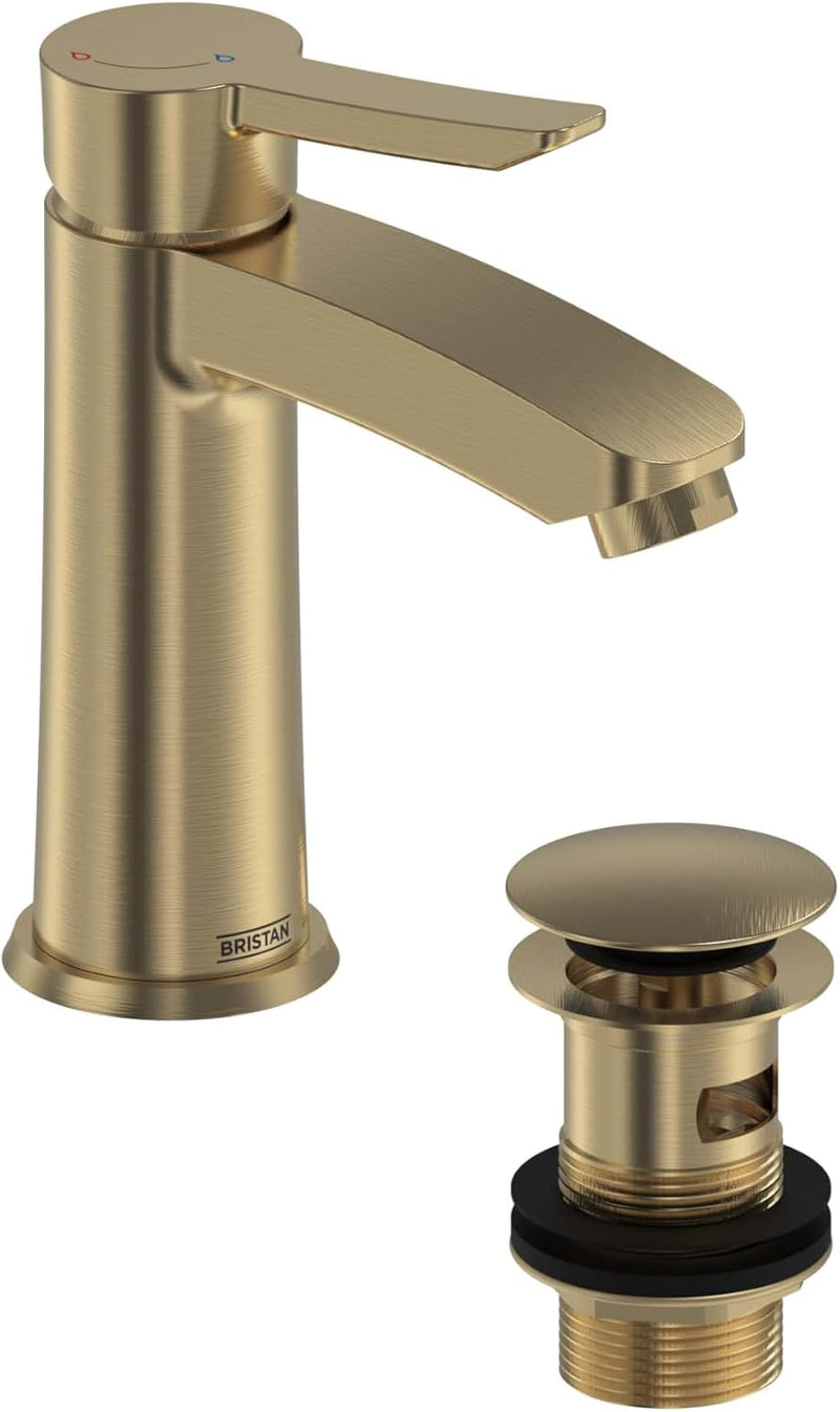 Bathroom Taps Brushed Brass Basin Mixer Tap