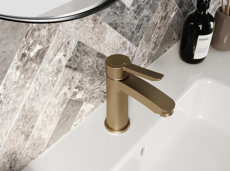 Bathroom Taps Brushed Brass Basin Mixer Tap