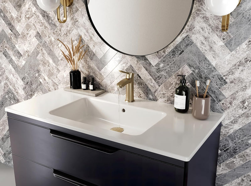 Bathroom Taps Brushed Brass Basin Mixer Tap