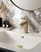 Bathroom Taps Brushed Brass Basin Mixer Tap