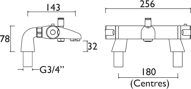 Bathroom Taps Chrome Thermostatic Bath Shower Mixer Tap