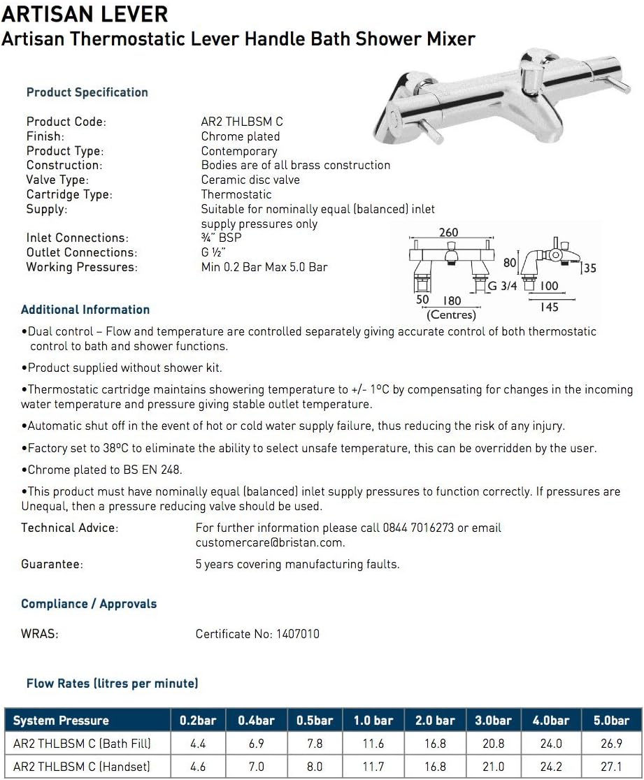Bathroom Taps Chrome Thermostatic Bath Shower Mixer Tap