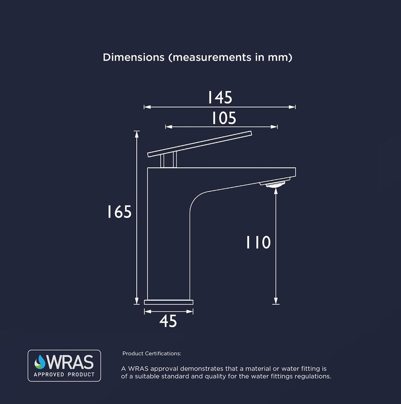 Bathroom Taps Square Chrome Basin Mixer Tap