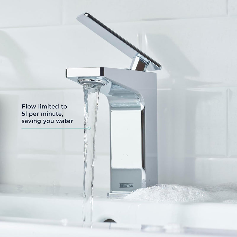 Bathroom Taps Square Chrome Basin Mixer Tap