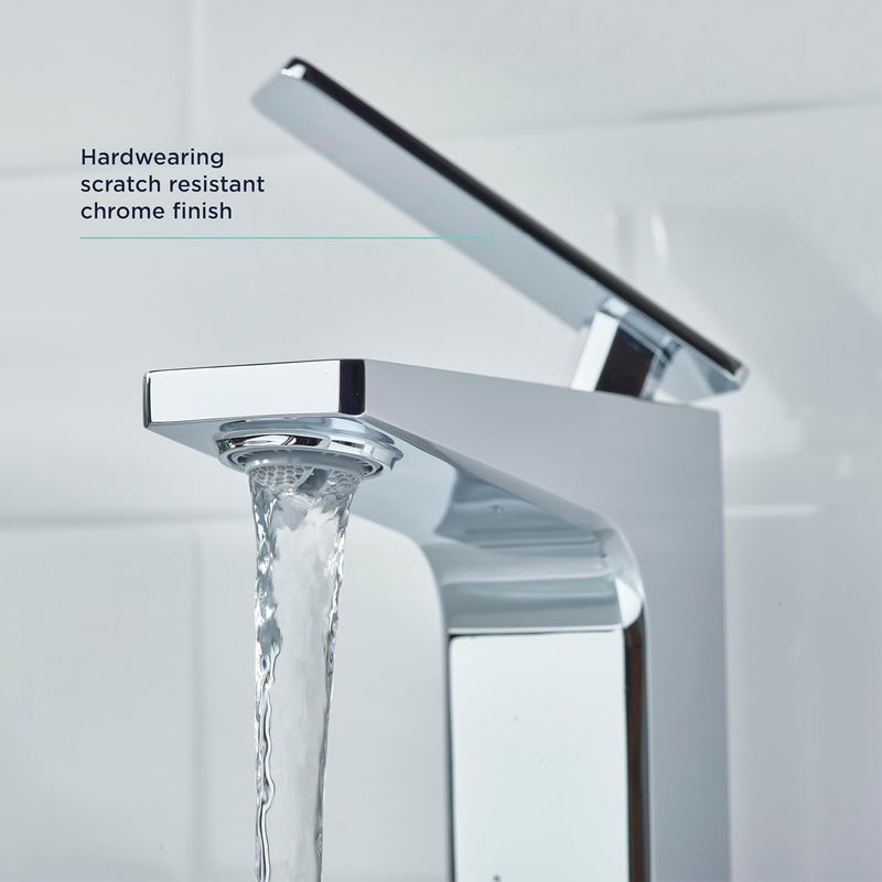Bathroom Taps Square Chrome Basin Mixer Tap