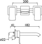 Bathroom Taps Square Chrome Bath Shower Mixer Tap