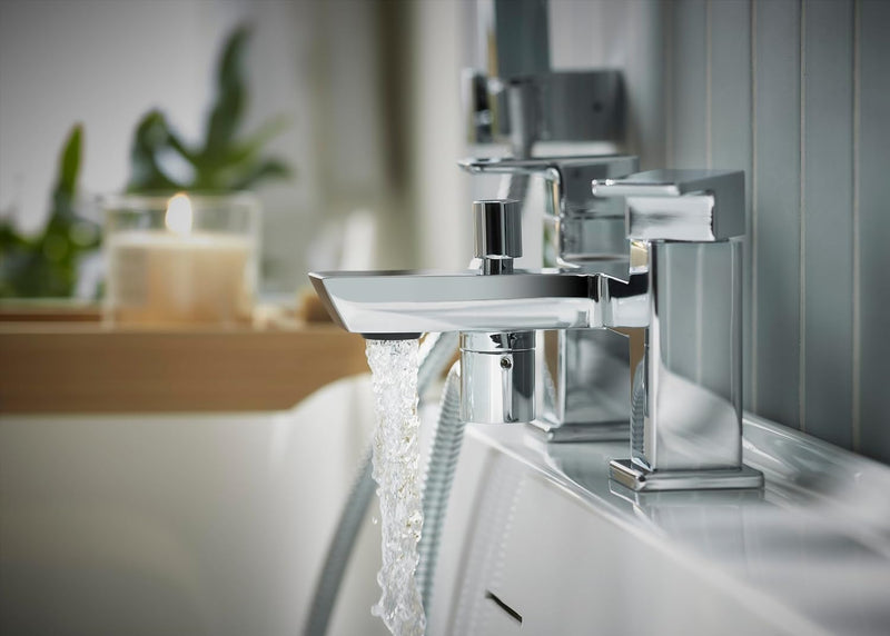 Bathroom Taps Square Chrome Bath Shower Mixer Tap