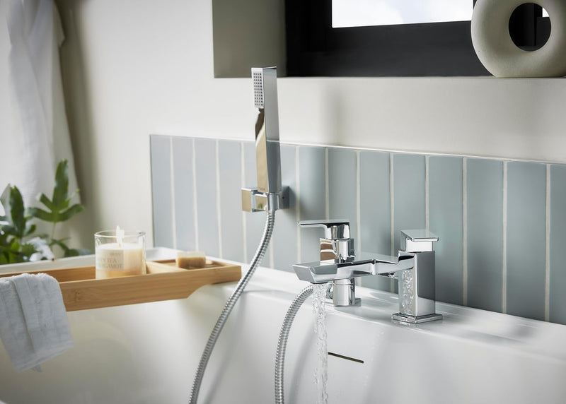 Bathroom Taps Square Chrome Bath Shower Mixer Tap