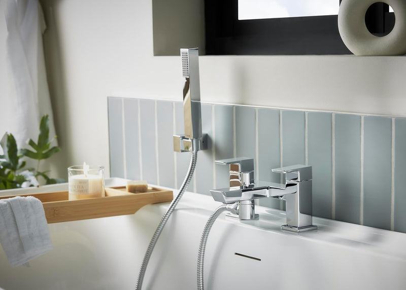 Bathroom Taps Square Chrome Bath Shower Mixer Tap