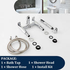 Bathroom Taps with Shower Sink Attachment Chromed Brass