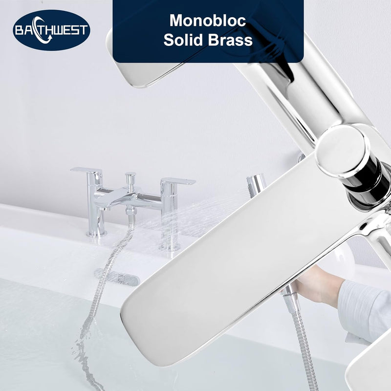Bathroom Taps with Shower Sink Attachment Chromed Brass