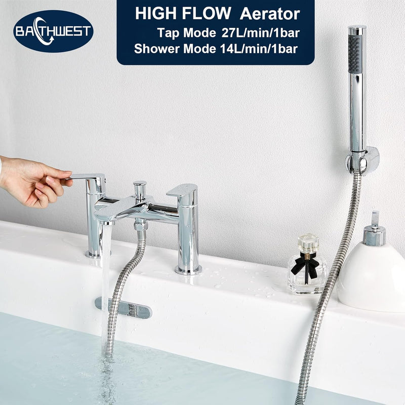 Bathroom Taps with Shower Sink Attachment Chromed Brass