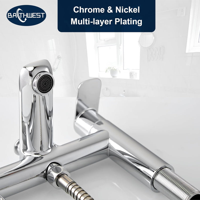 Bathroom Taps with Shower Sink Attachment Chromed Brass